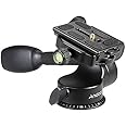 Andoer Camera Tripod Handle Ball Head 3-Way Fluid Head with Quick Release Plate 360 Degree Rotation for Canon Nikon Sony DSLR Camera Max. Load 6Kg