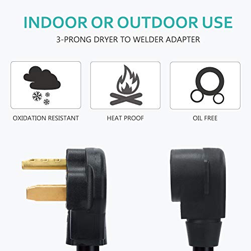 BOEEMI Welder Adapter Cord Adapts 50 amp Welder Plug to 30 amp 3Prong