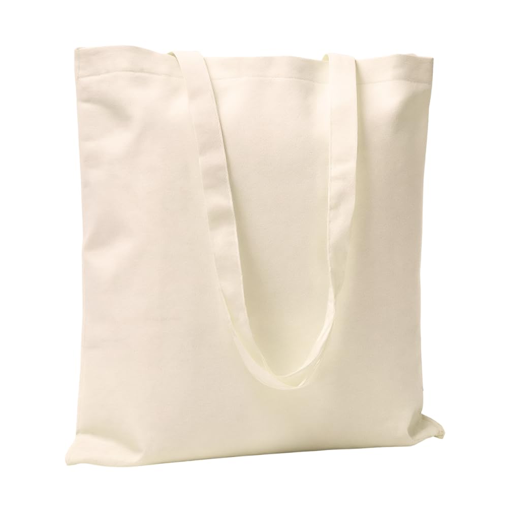 POLHIM Fabric Bag 38 x 42 cm | Cotton Bag 145 g/m² | Sustainable Jute Bag Alternative Made of 100% Cotton | Blank for Painting, Printing & Shopping, natural, standard size, Minimal