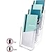 Deflecto Multi-Compartment Docuholder, Countertop or Wall Mount, 4-Tiered Literature Holder, Small Size, Clear, 4-7/8
