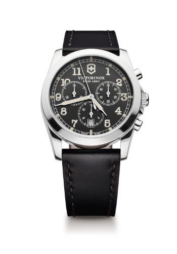Victorinox swiss army men s 241588 black leather watch