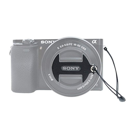 Foto&Tech 2 Pack 55mm Leather Lens Cap Sticker Logo Cut Out Camera Lens Cap Keeper Holder Compatible with Sony A7R IV,A7III,A7R III,A9,A7R II,A7 II,A7 A7R A7S with 28-70mm Lens&55m Filter Thread Lens