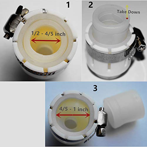 Flexible Faucet Sprayer Attachment 360 ° Aerator Extender Stainless Steel Polished Chrome for Kitchen Sink Bathroom Taps Cold Hot Water (Silver)