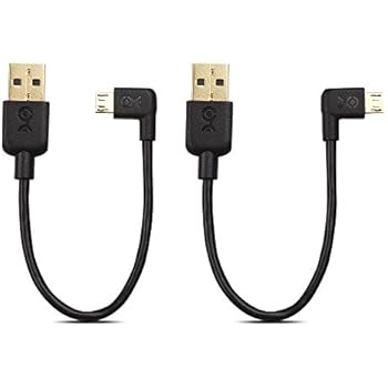 Cable Matters Combo-Pack Right Angle USB Cable for TV Stick and Power Bank 6 Inches - 90 Degree USB to Micro USB Cable for Roku TV Stick and More