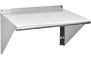 HALLY SINKS & TABLES H Stainless Steel Shelf 18 x 24 Inches, 300 lb, Commercial Wall Mount Floating Shelving for Restaurant, Kitchen, Home and Hotel