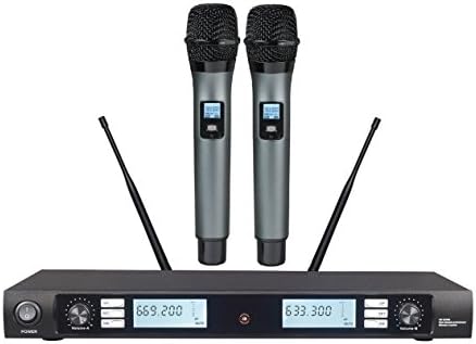 Dual Microphone Wireless System PRO UHF Handheld Karaoke wireless Microphone