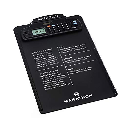 Marathon ST083016BK Clipboard Stopwatch with Calculator, Clock & Timer