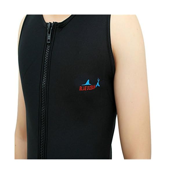 Blue-Ocean-2mm-SCR-Neoprene-Sleeveless-Two-piece-Men-Wetsuit-with-Zip-for-Diving-and-Swimming-Black