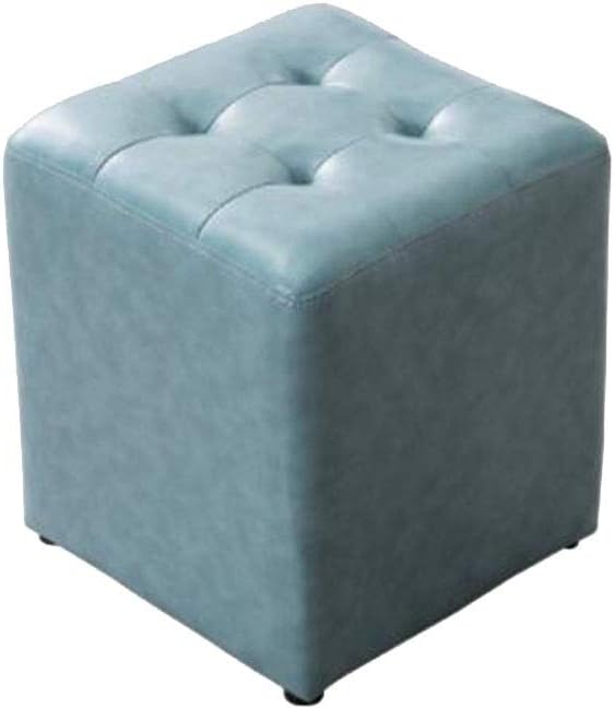 ECSD Imitación De Cuero Otomana Cubo/Ronda En Forma De Té Puffs Escabel