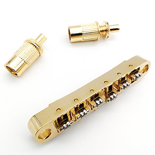 Golden Guitar Roller Saddle Tune-O-Matic Bridge For Gibson Epiphone Les Paul SG Dot Bigsby Guitar M8 Threaded Posts