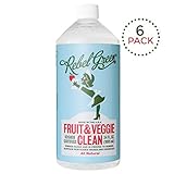 Rebel Green Fruit and Veggie Cleaner, Natural Fruit & Vegetable Produce Wash - 34 Ounce Refil, Pack of 6