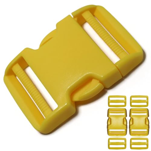 Buckle for 2 inch Webbing Straps, Side Release Buckles 2 Set + 4PCS Tri-glide Slide Plastic Clip Fit 2