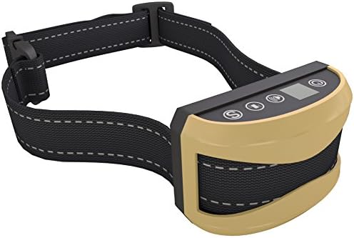 No Bark Training Collar - All Size Dogs - No Shock or Pain or Harm - Vibration &amp; Sound Humane Device - Control Your Pet With Anti Barking Dog Collars - 7 Sensitivity Adjustable Levels (Gold Colour)