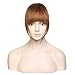 Down Clip on Bangs Human Light Brown Thick
