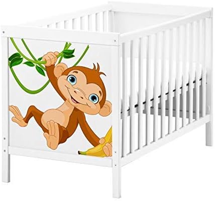 Amazon De Set Mobelaufkleber Fur Ikea Sundvik Babybett Kinderzimmer Affe Banane Kat2 Dschungel Su1 Aufkleber Mobelfolie Sticker Ohne Mobel Folie 25t2545