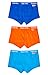 Superdry Men's Label Sport Trunk-Triple Pack, Voltage Blue/Samba Blue/Samba Orange, Medium