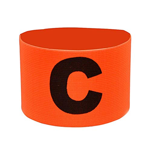 Xeminor 2PCS Premium Sports Armband Letter C Printed Captain Armband Football Match Armband for Kids Adults Red&Orange