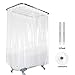 Riyidecor Clawfoot Tub Wrap Around Shower Curtain Liner Freestanding Bathtub All Around 180x70 Inch with Clear Foot Tub Round Surround Oval Extra Wide Metal Shower Hooks Included Heavy Duty