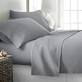 EL Lecho 100% Egyptian Cotton Queen Bed Sheet Set 4 Piece, 800 Thread Count Sateen Weave, Deep Pocket Fitted Sheet up to 16 Inch, Soft, Breathable, Hotel Luxury Bedding Sheets Gray