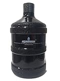 AquaNation 1 Gallon BPA FREE Reusable FDA Grade Chemical Free Plastic Drinking Water Big Mouth Bottle Jug Container with Holder Drinking Canteen (Solid Black)