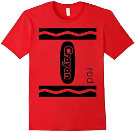 Mens Red Crayon Halloween Couple Friend Group Costume T-shirt XL Red
