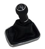 PODOY VW Bora Jetta Mk4 Golf Mk4 Gear Shift Knob with Black Leather Boot