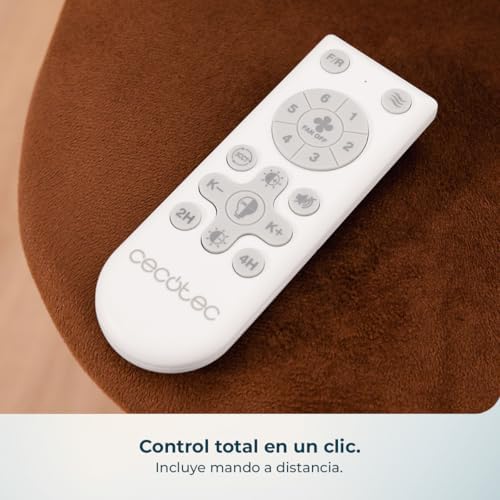 Ventilador de Techo con Luz con Aspas Retráctiles EnergySilence Aero 4500 Puzzle Invisible Black&DarkWood. 30W, Motor DC, Diámetro 42", Luz LED, Mando, Temporizador, Función Verano/Invierno