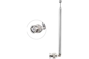 POBADY BNC Male Connector Telescopic Antenna 7 Sections VHF UHF 68.5cm/27IN Telescopic BNC Plug Antenna for CB Radio Police Scanner Ham Radio Two Way Radio Mobile Scanner Wireless Microphone