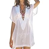 Sexy Women Hippie Lace Crochet Bikini Cover Up Swimwear Beach Dress Tops (Lable S)
