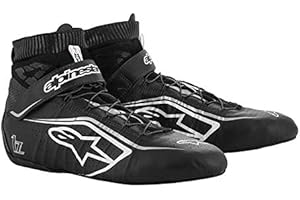 Alpinestars Tech 1-Z V2 Driving Shoes SFI - 2020 Model - Size 10 - Black/White/Silver (2715120-1219-10)