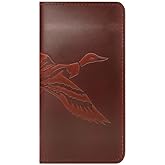 RAW HYD Full-Grain Leather Long Wallet for Men-Classic Bifold Western Wallet for Men-Minimalist Cowboy Wallets for Men-Rodeo wallets for men-Checkbook Cover & Gift for Him (Bourbon Brown)