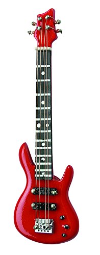 Bass Guitar Miniature Replica Cherry Red 2 x 4 Resin Stone Refrigerator Magnet