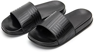 Lijeer Men Shower Slippers Women Indoor Lady Non-Slip Causal Home Swimming Pool Summer Bedroom Bathroom Sandals Black 42 43