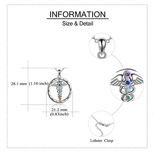 925 Sterling Silver Chakra Necklace Yoga Lotus/Tree of Life/Hamsa/Dragonfly Pendant Necklace Jewelry Gifts for Women - Image 6