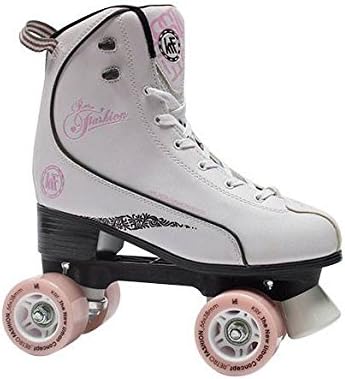 KRF Retro Fashion Roller Skates White-Pink Retro-Pink - 6 1/2