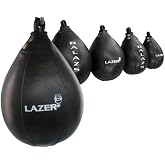Balazs&reg; Lazer Speed Bag &mdash; Genuine Leather | Speed Bag for Boxing Training | Reflex &amp; Hand-Eye Coordination | No-Lace No-Welt