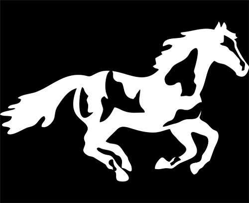 Horse Running - 6"x 3 3/4" - Vinyl Die Cut Decal / Bumper Sticker For Windows, Trucks, Cars, Laptops, Macbooks, Etc.