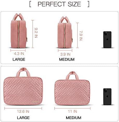 Travel Toiletry Bag for Women, Water-resistant Hanging Makeup Bag, Large Capacity Travel Cosmetic Bag Organizer for Accessories, Full Sized Container, Toiletries 6 Travel Toiletry Bag for Women, Water-resistant Hanging Makeup Bag, Large Capacity Travel Cosmetic Bag Organizer for Accessories, Full Sized Container, Toiletries