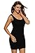 AnnFlat Women's Summer Classic Scoop Neck Sleeveless Bodycon Mini Tank Dress Small Black