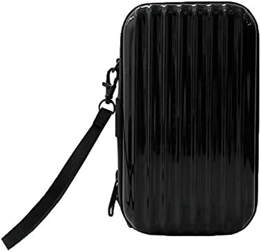 Luggage Style Pouch Cell Phone Pouch Cosmetic Pouch Bag Makeup Case Toiletry Bag Hard Case Travel Case (A-Black)