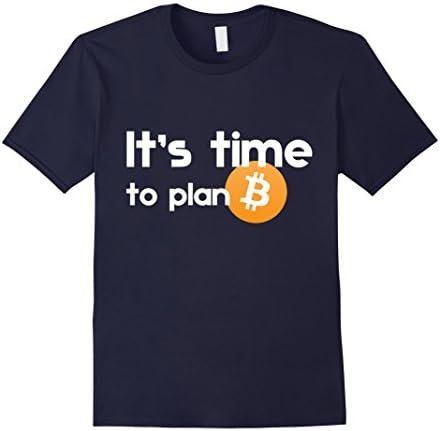 Mens It's Time To Plan B Bitcoin T-shirt Cryptocurrency Large Navy