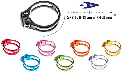 Aerozine XSC1.0 Ultralight Road Mtb Mountain Bicycle Bike Seatpost Clamp w/AL7075/Ti Bolt/Fully CNC/31.8mm(For 27.2mm) 34.9mm(For 30.9mm/31.6mm) (Gold, 34.9mm)