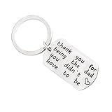 VWH Men Stainless Steel Step Daddy Keyring - 'thank you for being the dad you didn't have to be' (style2)