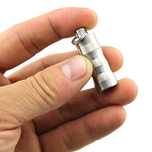 TISUR Pill Holders Super Tiny Titanium Nitro Keychain Pill case