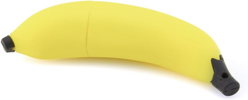 DIGIBLUSKY Novelty Banana Shape Design 16GB USB 2.0 Flash Drive Cute Memory Stick Fruit Vegetable Series Thumb Drive Data Storage Pendrive Cartoon Jump Drive Gift (16GB, Banana)
