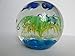 Green Glass Fish Tank Paperweight Sphere, Glow in The Dark, Green