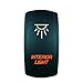 QUNQI STAR 5 pin Laser Backlit Rocker Switch Rock Lights 20A 12V On/Off LED Light Toggle Switch with Jumper Wires Set（Interior Light,Orange）