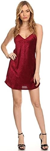 Crushed Velvet Shift Dress (Lined) (X-Large, Burgundy)