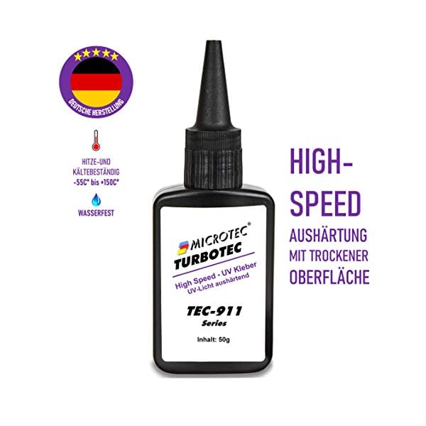 Microtec® Turbotec 911 UV-Kleber | 50g | ohne UV-Taschenlampe | High-Speed UV-Kleber - Aushärtung in wenigen Sekunden… – Bild 3