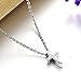 Sobly Jewelry Women's 316L Stainless Steel Small Simple Glossy Cross Pendant Necklace with 16 Inches Chain (Silver)